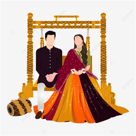 Wedding Couple Cartoon, Bride And Groom Cartoon, Indian Wedding Couple, Indian Bride And Groom ...