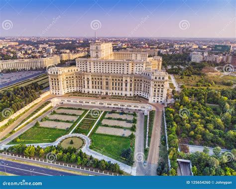 Parliament Building or People`s House in Bucharest City. Aerial View Stock Photo - Image of ...