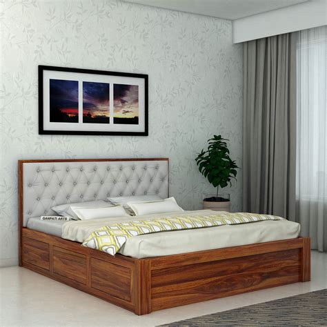 Ganpati Arts Sheesham Wood Decan King Size Bed with Box Storage for ...