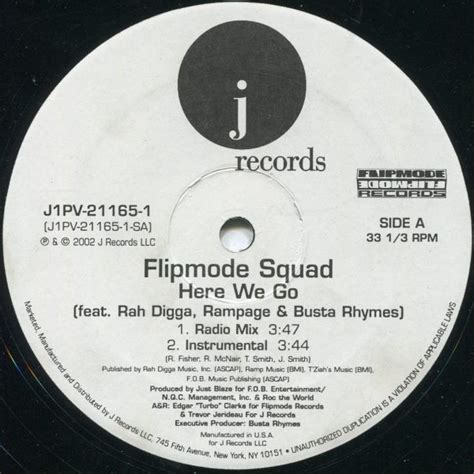 Flipmode Squad Feat. Rah Digga, Rampage & Busta Rhymes – Here We Go – Vinyl (12", 33 ⅓ RPM ...