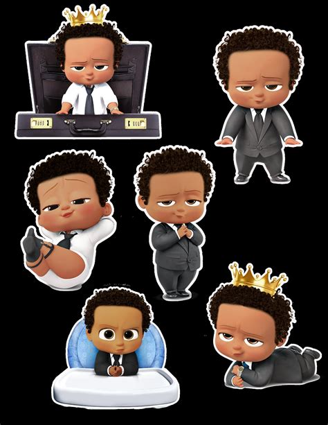 Boss Baby Afro Boy Clipart Png Bundle Digital Download Boss Baby Afro Birthday, Girl Boss Baby ...