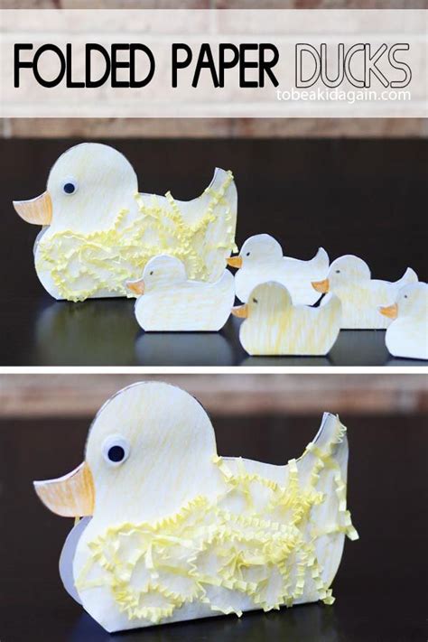 Paddling of Ducks! Folded Paper Duck and Ducklings Craft - To be a Kid Again | Animal crafts for ...