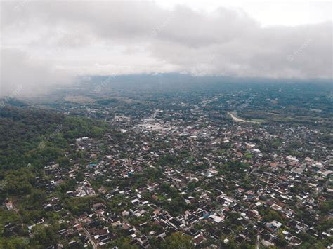 Premium Photo | Aerial view of small city in wonogiri indonesia