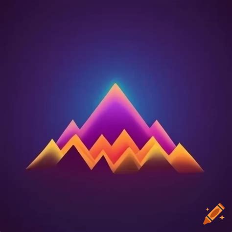 Vibrant mountains with sound wave design on Craiyon