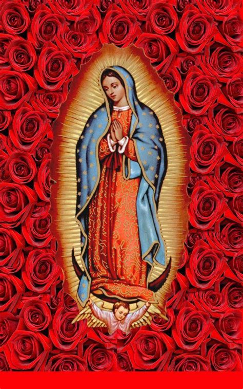 Download Virgen De Guadalupe Red Roses Wallpaper | Wallpapers.com