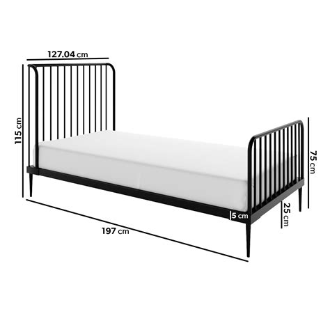 Black Metal Small Double Bed Frame - Jackson - Furniture123
