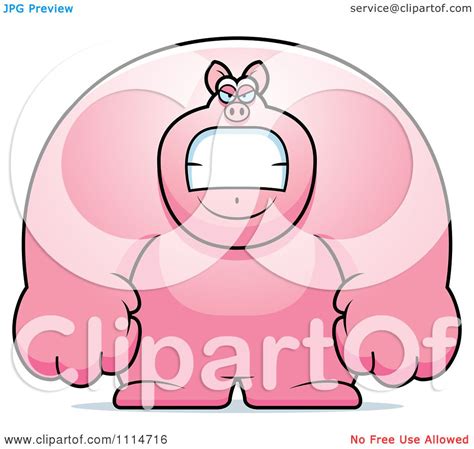 Clipart Angry Buff Pig - Royalty Free Vector Illustration by Cory ...