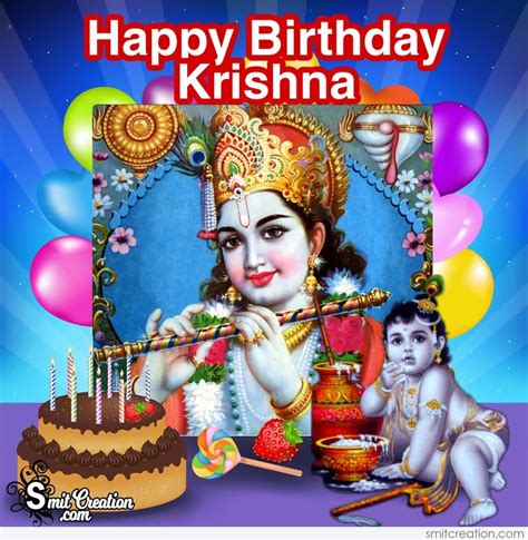 Happy Birthday Krishna Card For Wish - SmitCreation.com