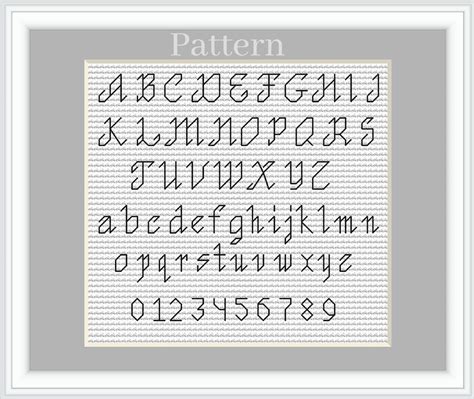 Backstitch Alphabet Small Cross Stitch Font Cursive Alphabet - Etsy