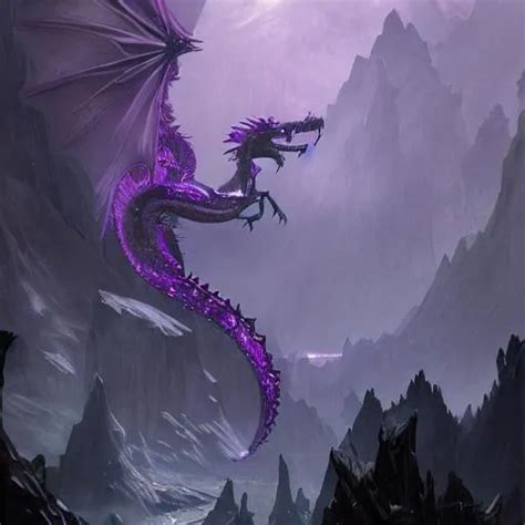 concept art, view from afar of a crystal dragon, d &... | OpenArt