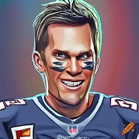 Cartoon of tom brady on Craiyon