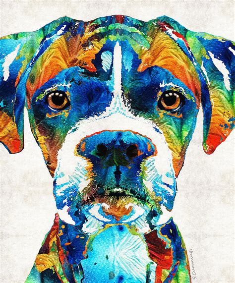 Colorful Boxer Dog Art By Sharon Cummings Painting by Sharon Cummings ...