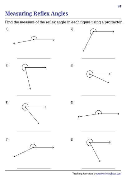 Measuring Reflex Angles Worksheets - Angleworksheets.com