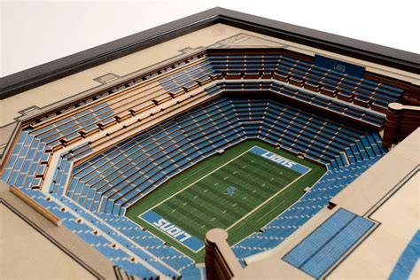 Detroit Lions Ford Field 3D Wood Stadium Replica — 3D WOOD MAPS - BELLA MAPS