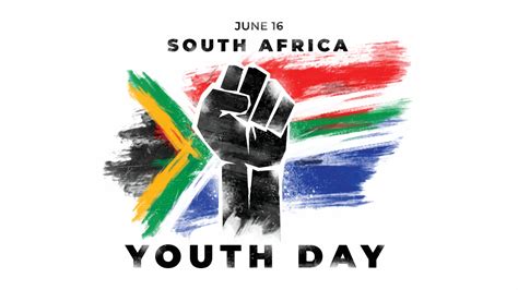 South Africa Youth Day, 16 june celebration with flag the brush paint style. vector illustration ...