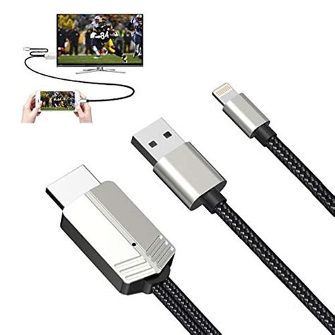 dutison compatible with iphone to hdmi cable - 1080p hd phone to tv cable digital av adapter for ...