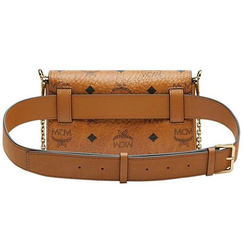 MCM Logo Printed Waist Bag Shoulder Crossbody Chain Bag