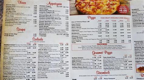 nick's house of pizza menu with prices - Lavette Dukes