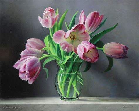 25 Hyper Realistic Flower paintings by Belgium artist Pieter Wagemans