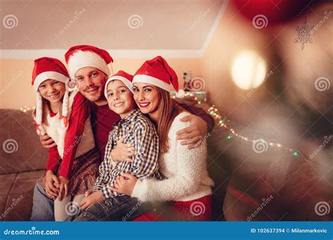 Happy Family at Christmas Holiday Stock Photo - Image of family, little ...