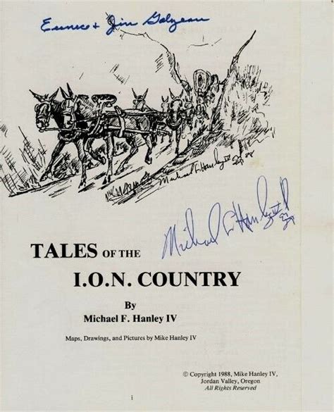 TALES OF ION COUNTRY HANLEY HISTORY ART OREGON IDAHO NV W CATTLE ...