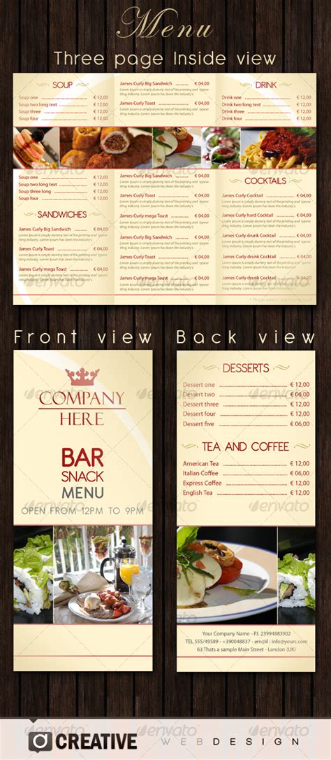 Bar - Restaurant Menu PSD by Elegant-Creative | GraphicRiver