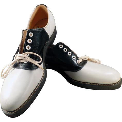 Mens Vintage Black and White Saddle Oxfords - Sherbrooke Size 9 1/2