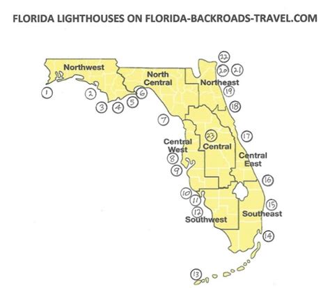 Lighthouses In Florida Map - Allina Madeline