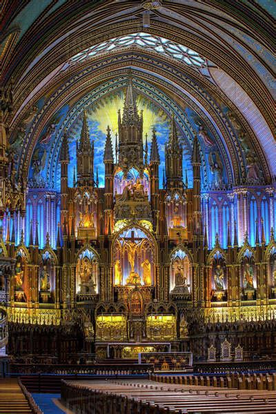 Interior of Notre Dame Basilica; Montreal, Quebec, Canada - Stock Photo ...