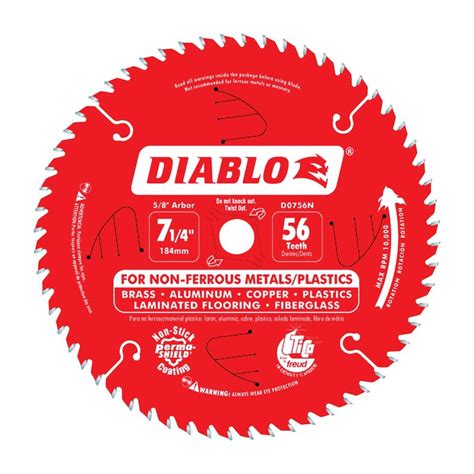 Diablo 7-1/4 in. Dia. x 5/8 in. Carbide Tip Titanium Circular Saw Blade 56 teeth 1 pc. - Walmart.com