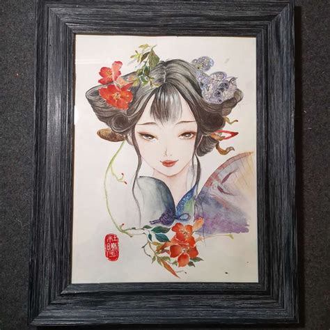 100% Hand Painted Watercolor Painting the Goddess of Flowers 003 ...