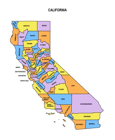 California County Map: Editable & Printable State County Maps