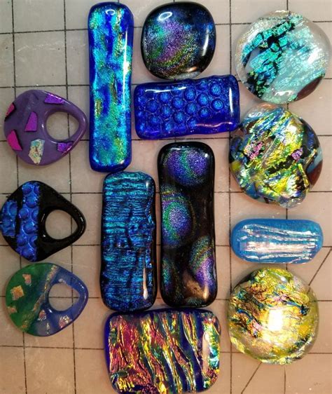 More dichroic fused glass for new jewelry. I can't wait to shape these ...