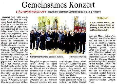 Wormser Zeitung, 22. November 2016 - wormser-kantorei Webseite!