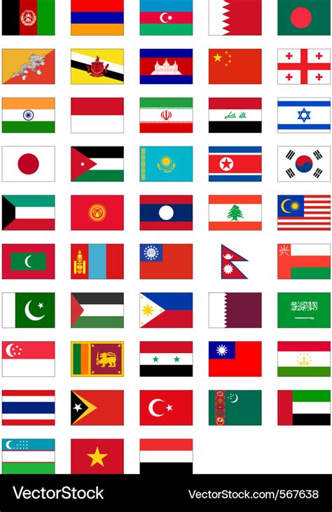 Asian National Flags Flags With Names World Flags With Names Images