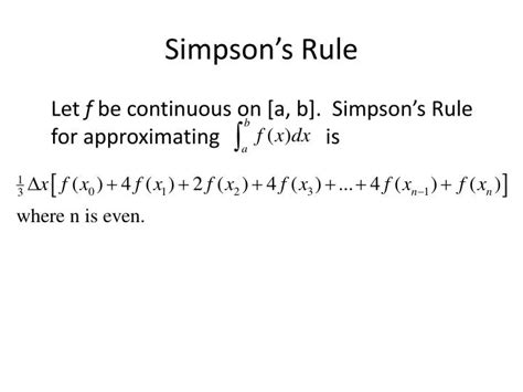 PPT - Simpson’s Rule PowerPoint Presentation, free download - ID:5782547