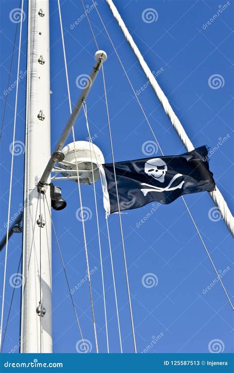 Black pirate flag stock image. Image of pirate, luxury - 125587513