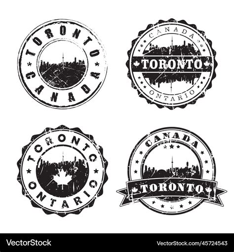 Toronto ontario stamp skyline postmark silhouette Vector Image