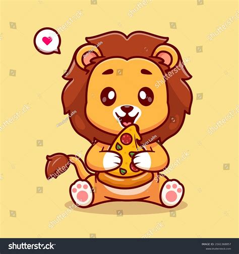 Cute Lion Eating Pizza Cartoon Vector Stock Vector (Royalty Free) 2161368857 | Shutterstock