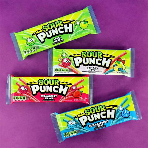 Sour Punch ® Straws, Variety 6 Pack, 4 Sour Flavors, 4.5oz Trays – American Licorice Company