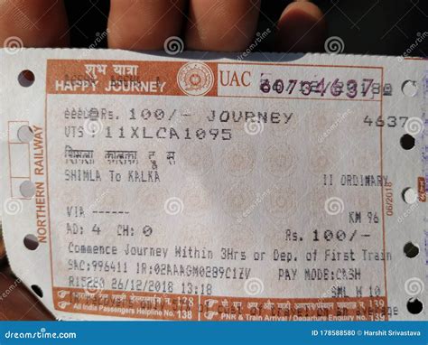 Indian Railways Train Ticket To Hillstation. Editorial Image | CartoonDealer.com #178588580