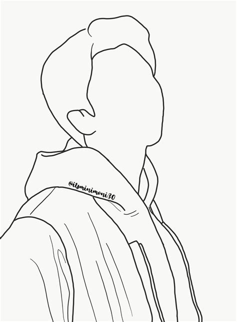 Bts Rm Persona Line Art Drawings Outline Art Namjoon Outline Drawing ...