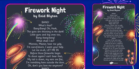 Firework Night by Enid Blyton - Firework Poems