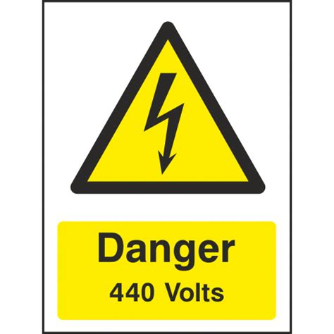 Danger 440 Volts - Portrait Sign with SafetySignStore.co.uk