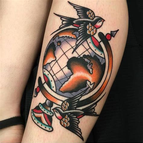 Globe by @cionka_tattoo #boldwillholdfirenze #tattooshop #florence #boldwillhold # ...