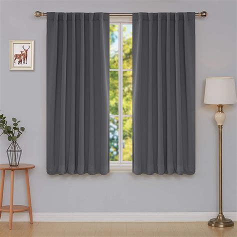 Deconovo Rod Pocket and Back Tab Curtains Room Darkening Curtain Blackout Thermal Insulated ...