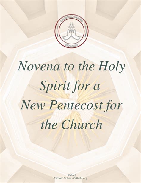 Novena Prayer to the Holy Spirit for a New Pentecost for the Church (F ...