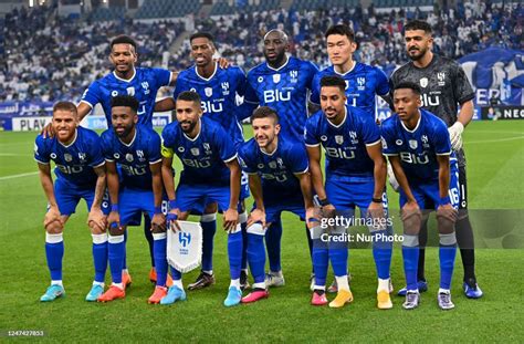 Saudi Arabias Al Hilal Saudi FC players pose for a group picture ...