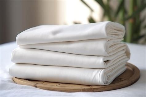 Premium Photo | Closeup of white bamboo fiber sheets stacked