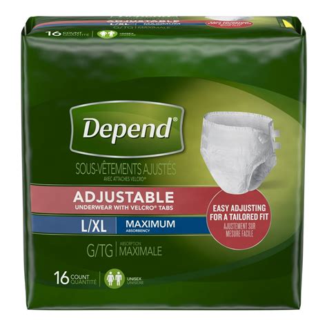 Depend Adjustable Incontinence Underwear, Maximum Absorbency, L/XL ...